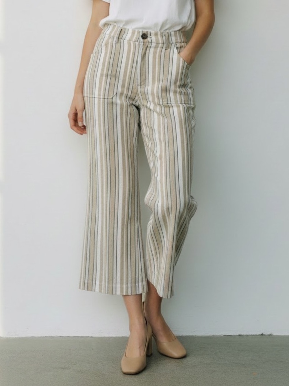 👱🏼‍♀️ Jules & Leopold Vertical Stripe Flare Trousers